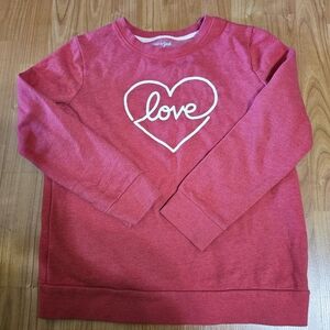 Cat & Jack Red Pullover with Heart Love Design